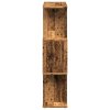 Knihovna/dělicí stěna 3patrová old wood 70x24x97 cm kompozit 858118