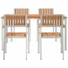 Zahradní jídelní sada 5 pcs Hnědá Pevné teakové dřevo 3334799