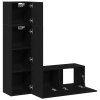 Sestava TV skříněk Nástěnný 3 pcs Černý dub 130.5 x 30 x 140 cm 3333053