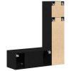 Sestava TV skříněk Nástěnný 3 pcs Černý dub 130.5 x 30 x 140 cm 3333053