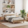 Rám postele s LED Artisanový dub 120 x 190 cm kompozitní dřevo 3333958
