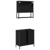 Sada koupelnového nábytku se dveřmi 2 pcs Černá 60 x 30 x 60 cm 3334324