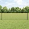 Plot s sloupkem Šedá 0,6 x 25 m Ocel a PVC 3336591
