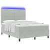 LED box pružinová postel s čelo Světle šedá 140 x 190 cm textil 3343244