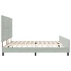 Rám postele s čelo Světle šedá 200 x 200 cm samet 3345029