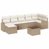 Sada zahradních pohovek s polštářem 8 pcs Béžová Poly ratan 3346141