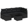 Set pohovek s polštářem 7 pcs Černá polyratan 3346463