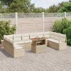 Sada zahradních pohovek s polštářem 11 pcs Béžová a krémová 3349763