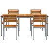Zahradní jídelní souprava 5 pcs Šedo-hnědá 3284409