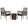 Zahradní bistro set 3 pcs Hnědá polyratan 3334956