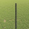 Plot s sloupkem Šedá 1 x 50 m Ocel a PVC 3336896