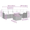Sada zahradních pohovek s polštářem 6 pcs Béžová Poly ratan 3345710