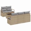 Set pohovek 6 pcs Beige a šedá polyratan 3346260