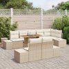 Zahradní jídelní souprava s polštářem 9 pcs Béžová a krémová 3349980