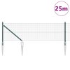 Plotový sloupek. Zelená 25 x 0,4 m (16 x 16 mm síť) Ocel a PVC 3352065