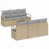 Sada zahradních pohovek 7 pcs Beige a šedá polyratan 3354939