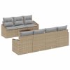 Set pohovek s polštářem 8 pcs Beige a šedá polyratan 3355299