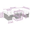 Sada zahradních pohovek s polštářem 11 pcs Šedá Poly Ratan 3357092