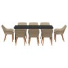 Zahradní jídelní souprava s polštářem 9 pcs Béžová polyratan 3261704