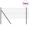Plotový sloupek. Šedá 10 x 0,8 m (mesh 25 x 25 mm) Ocel a PVC 3351807