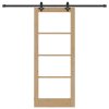 Posuvné dveře Přírodní 83 x 202 cm Masivní borové dřevo a sklo 3332305