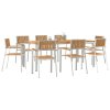 Zahradní jídelní sada 9 pcs Hnědá Pevné teakové dřevo 3334804
