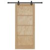 Posuvné dveře ORKDAL Hnědá 86 x 198,5 cm Masivní borové dřevo 3333622