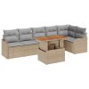 Sada zahradních pohovek s polštářem 7 pcs béžová a světle šedá 3349468