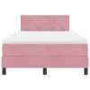 Postel s pružinami a matrací s čelo Růžová 120 x 190 cm textil 3339229