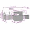 Sada zahradních pohovek s polštářem 6 pcs Béžová Poly ratan 3359990