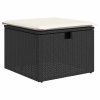 Sada zahradních pohovek s polštářem 6 pcs Černá Poly ratan 3360398