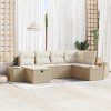 Sada zahradních pohovek 6 pcs Béžová 55 x 62 x 69 cm Poly ratan 3360712