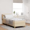 Postel s pružinami a matrací krémová 90x200 cm Fabric Krémová 3340246