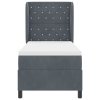 Postel s boxspringem s matrací Tmavě šedá 80 x 200 cm samet 3340845