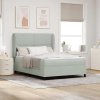 Postel s boxspringem s čelo Světle šedá 200 x 140 cm Polyester 3340874