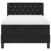 Postel s boxspringem s matrací s čelo Černá 200 x 90 cm samet 3341398