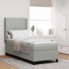 Postel s boxspringem s čelo Světle šedá 80 x 200 cm samet 3341924