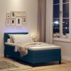 Postel s boxspringem s matrací s LED Modrá 100 x 200 cm textil 3342113