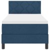 Postel s boxspringem s matrací s čelo Modrá 80 x 200 cm textil 3342246