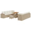 Sada zahradních pohovek s polštářem 11 pcs Béžová polyratan 3361981