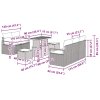 Sada zahradních pohovek s polštářem 8 pcs Šedá Poly ratan 3362473