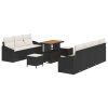 Sada zahradních pohovek s polštářem 10 pcs Černá Poly ratan 3362620