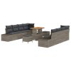 Sada zahradních pohovek s polštářem 11 pcs Šedá polyratan 3362763