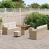 Sada zahradních pohovek s polštářem 9 pcs Béžová Poly ratan 3363001