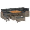 Sada zahradních pohovek s polštářem 9 pcs Šedá Poly ratan 3363058