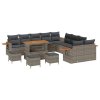 Sada zahradních pohovek s polštářem 14 pcs Šedá 3363243