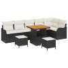 Sada zahradních pohovek s polštářem 9 pcs Černá a krémová 3364230