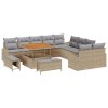 Sada zahradních pohovek s polštářem 13 pcs Béžová a Světle šedá 3364397