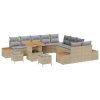 Sada zahradních pohovek s polštářem Béžová Poly ratan 3364922