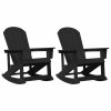 Adirondack Houpací Křesla 2 pcs Černá HDPE 3335836